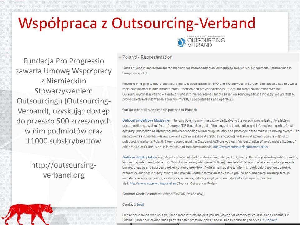 (Outsourcing- Verband), uzyskując dostęp do przeszło 500