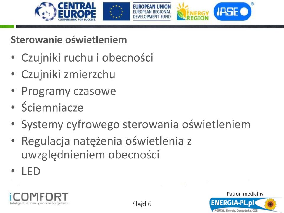 Systemy cyfrowego sterowania oświetleniem Regulacja