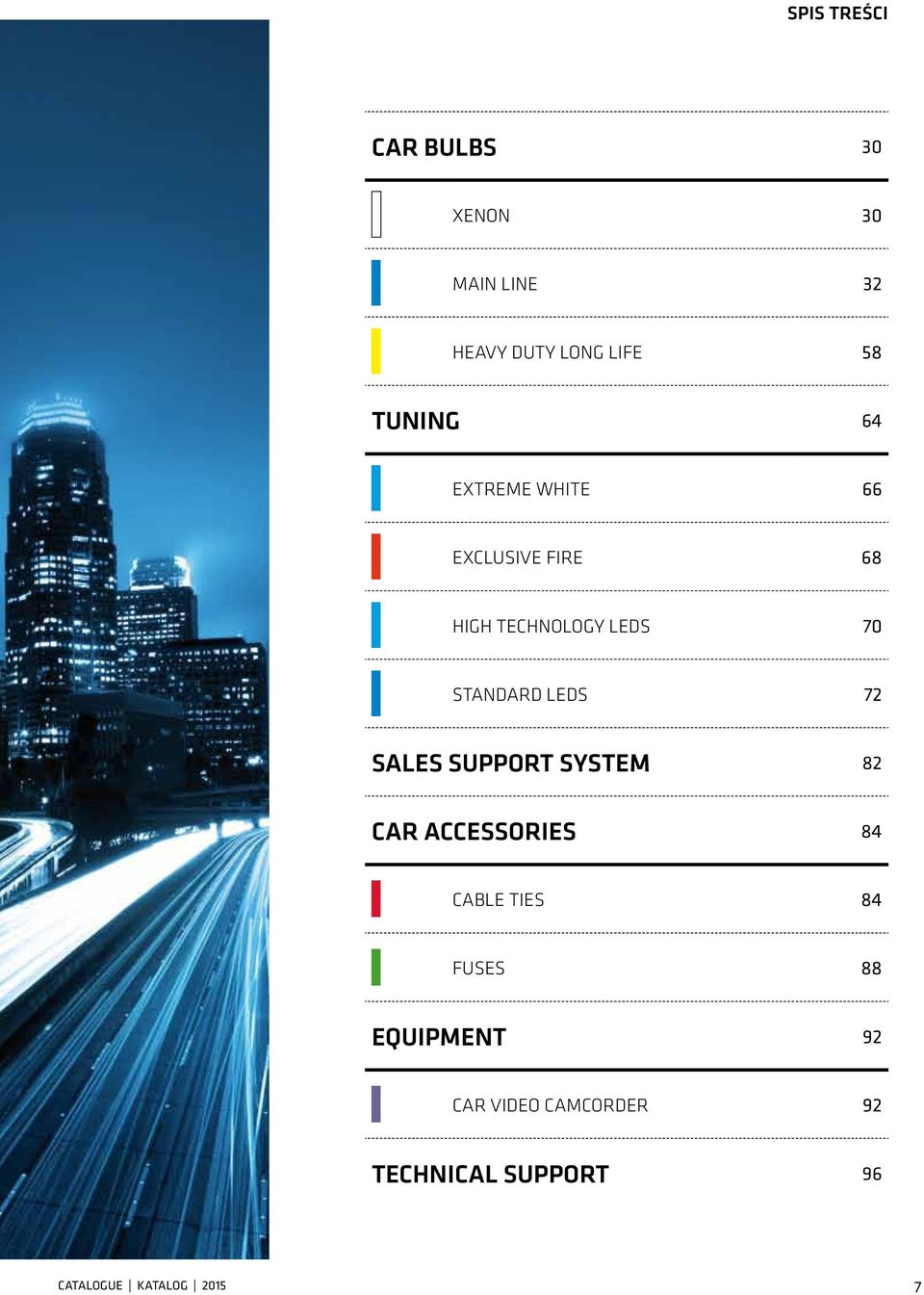 standard leds 72 sales support system 82 CAR ACCESSORIES 84 cable ties 84