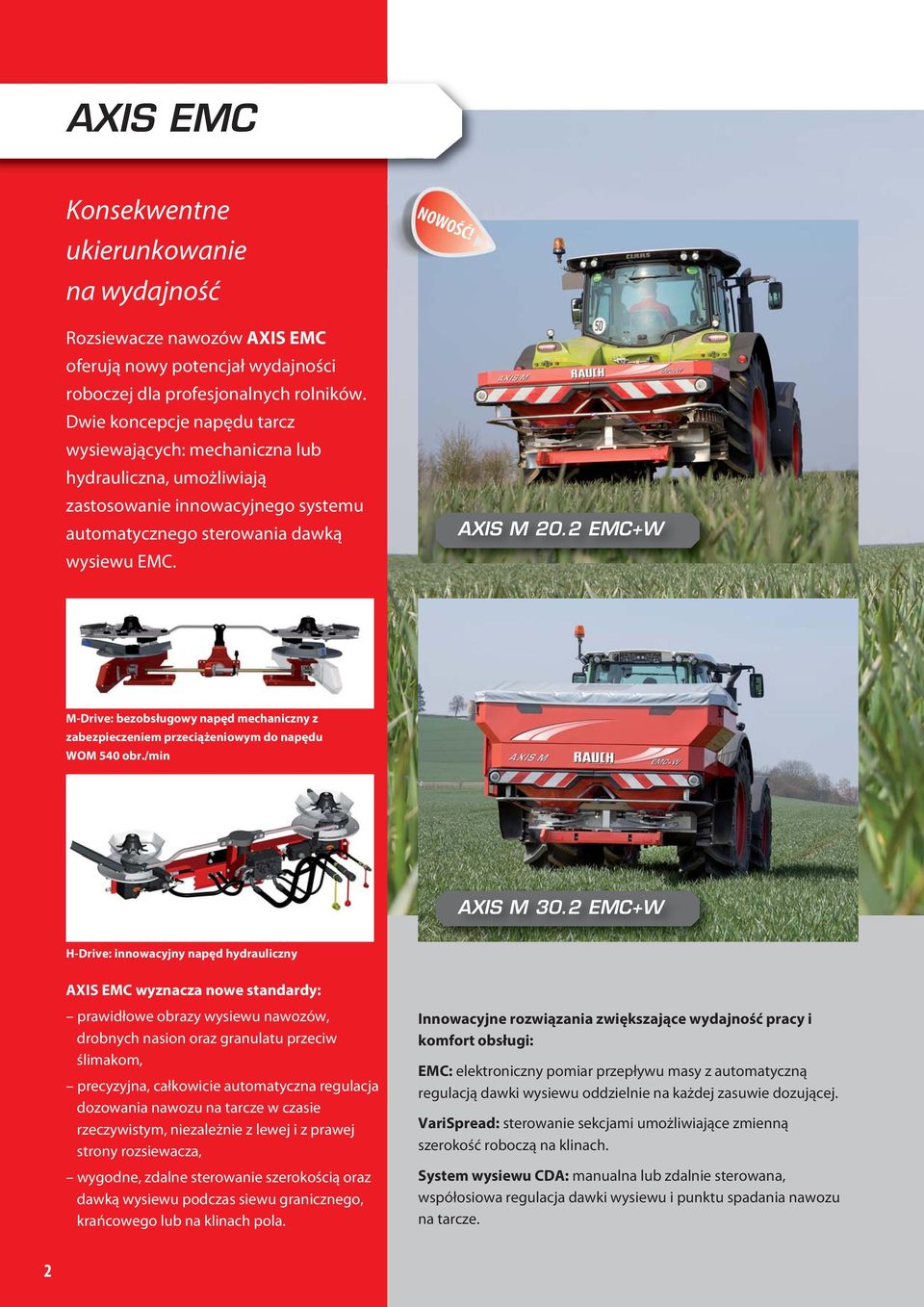 2 EMC+W MDrive: bezobsługowy napęd mechaniczny z zabezpieczeniem przeciążeniowym do napędu WOM 540 obr./min AXIS M 30.