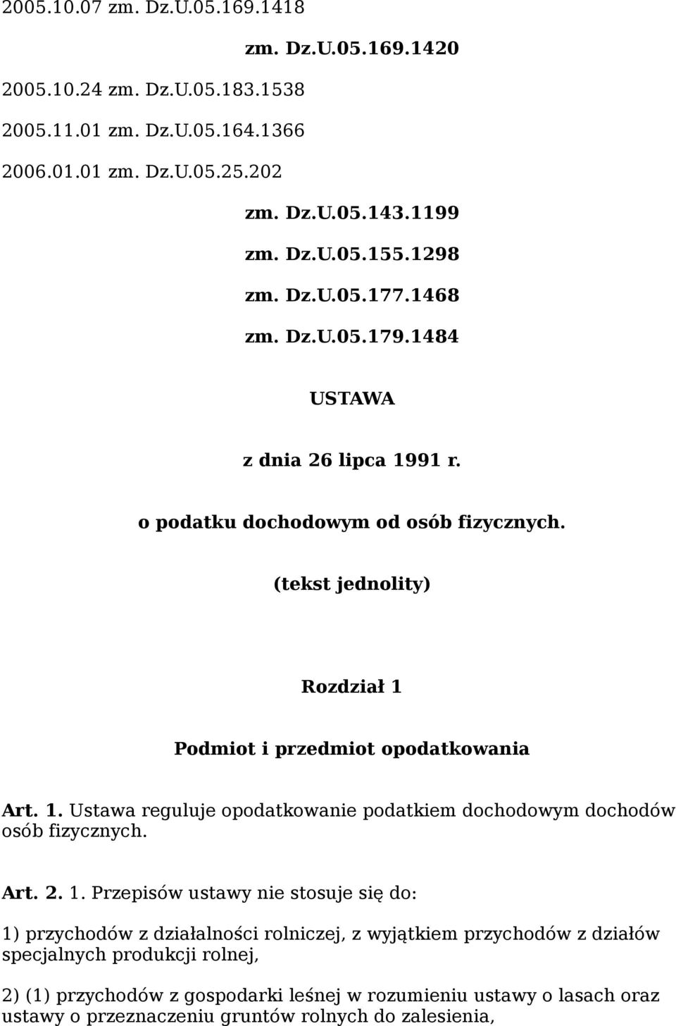(tekst jednolity) Rozdział 1 