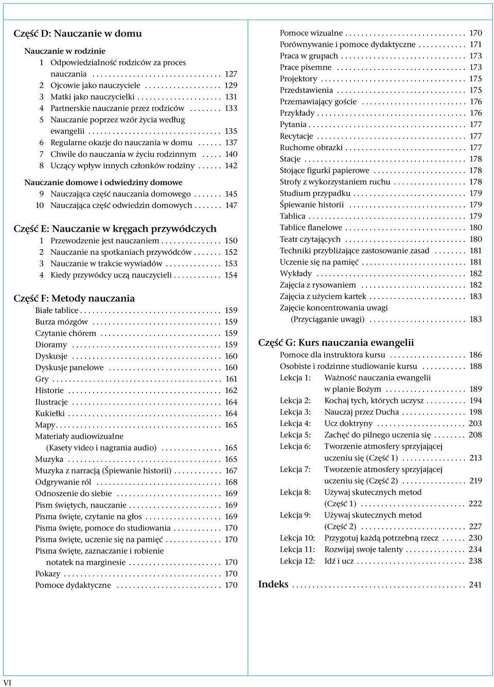..... 137 7 Chwile do nauczania w życiu rodzinnym..... 140 8 Uczący wpływ innych członków rodziny...... 142 Nauczanie domowe i odwiedziny domowe 9 Nauczająca część nauczania domowego.