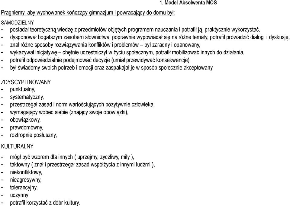 wypowiadał się na różne tematy, potrafił prowadzić dialog i dyskusję, - znał różne sposoby rozwiązywania konfliktów i problemów był zaradny i opanowany, - wykazywał inicjatywę chętnie uczestniczył w