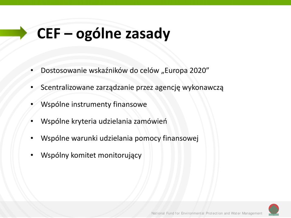 instrumenty finansowe Wspólne kryteria udzielania zamówień