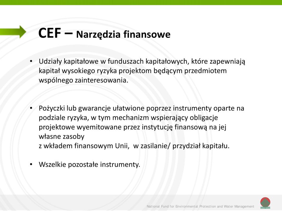 Pożyczki lub gwarancje ułatwione poprzez instrumenty oparte na podziale ryzyka, w tym mechanizm wspierający