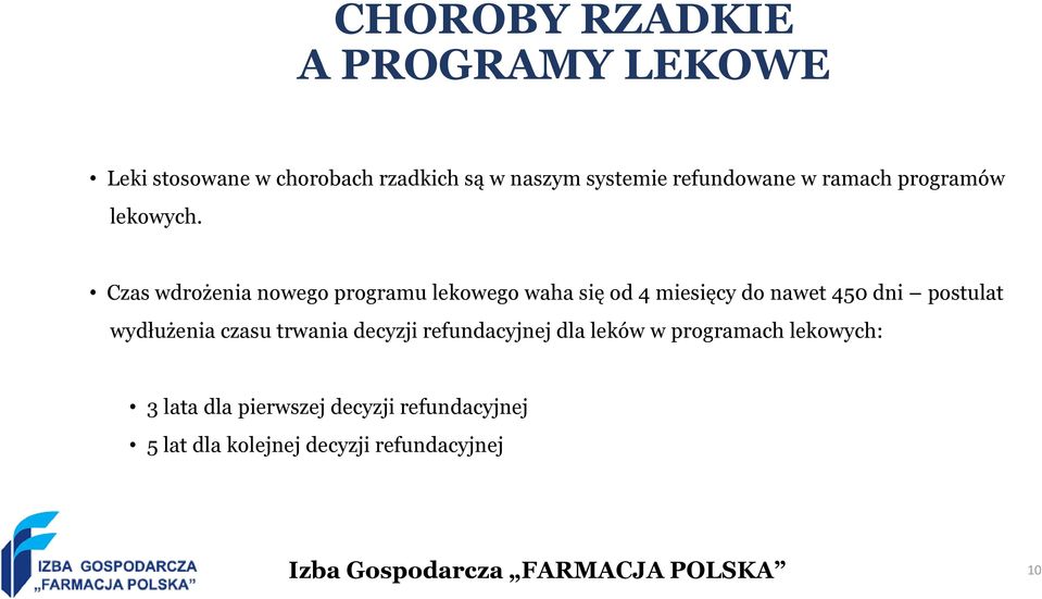 Czas wdrożenia nowego programu lekowego waha się od 4 miesięcy do nawet 450 dni postulat
