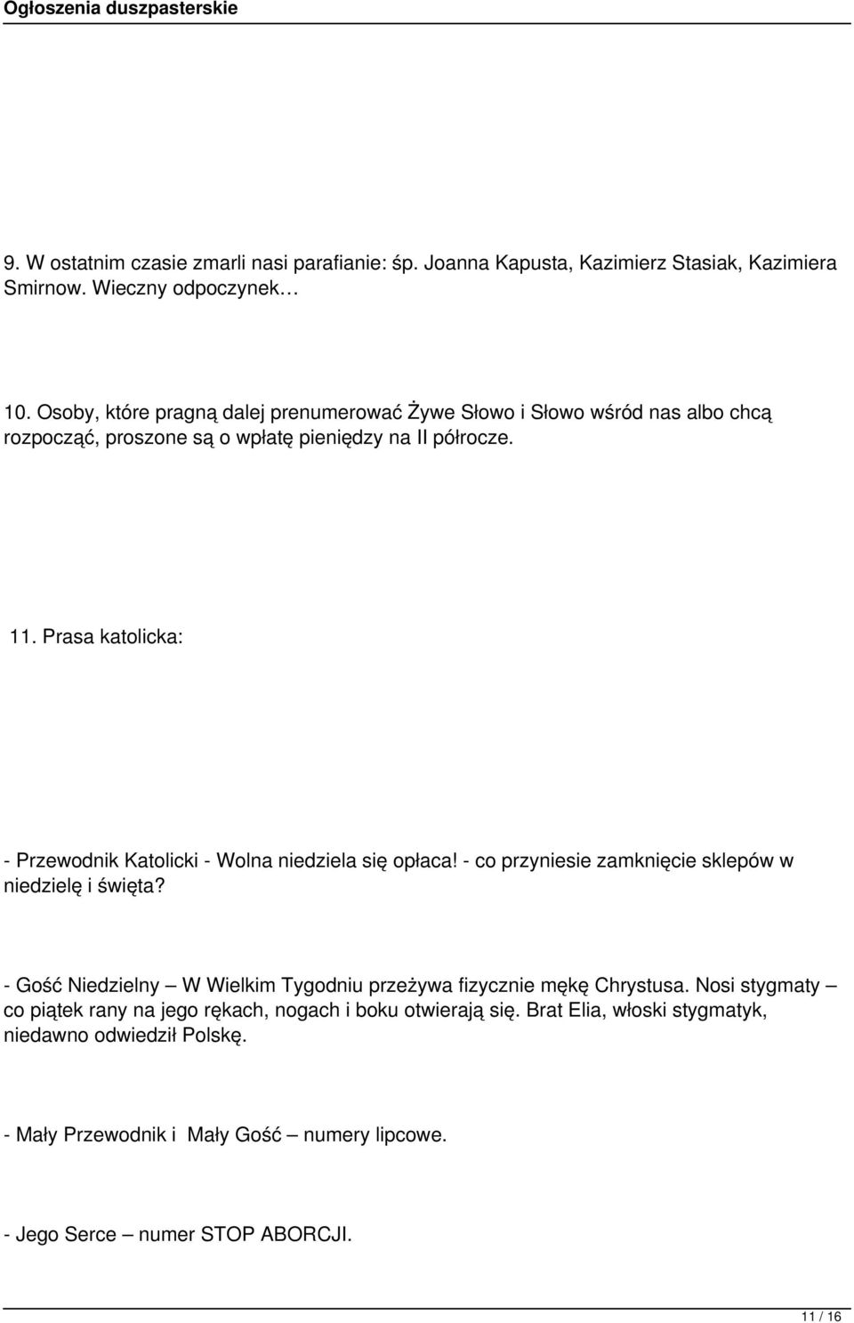 Prasa katolicka: - Przewodnik Katolicki - Wolna niedziela się opłaca! - co przyniesie zamknięcie sklepów w niedzielę i święta?