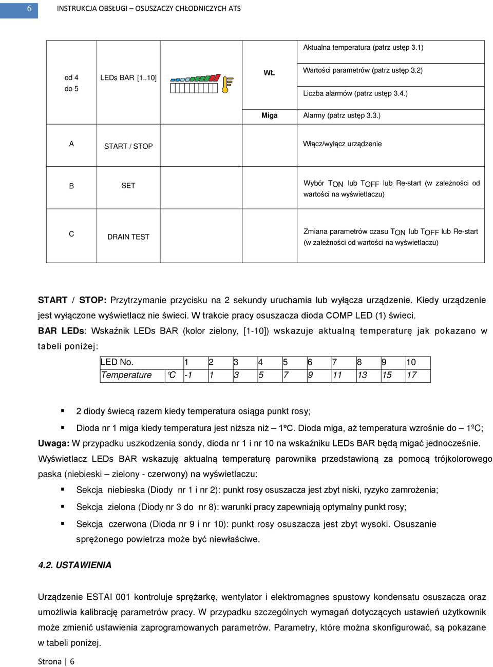 zależności od wartości na wyświetlaczu) START / STOP: Przytrzymanie przycisku na 2 sekundy uruchamia lub wyłącza urządzenie. Kiedy urządzenie jest wyłączone wyświetlacz nie świeci.