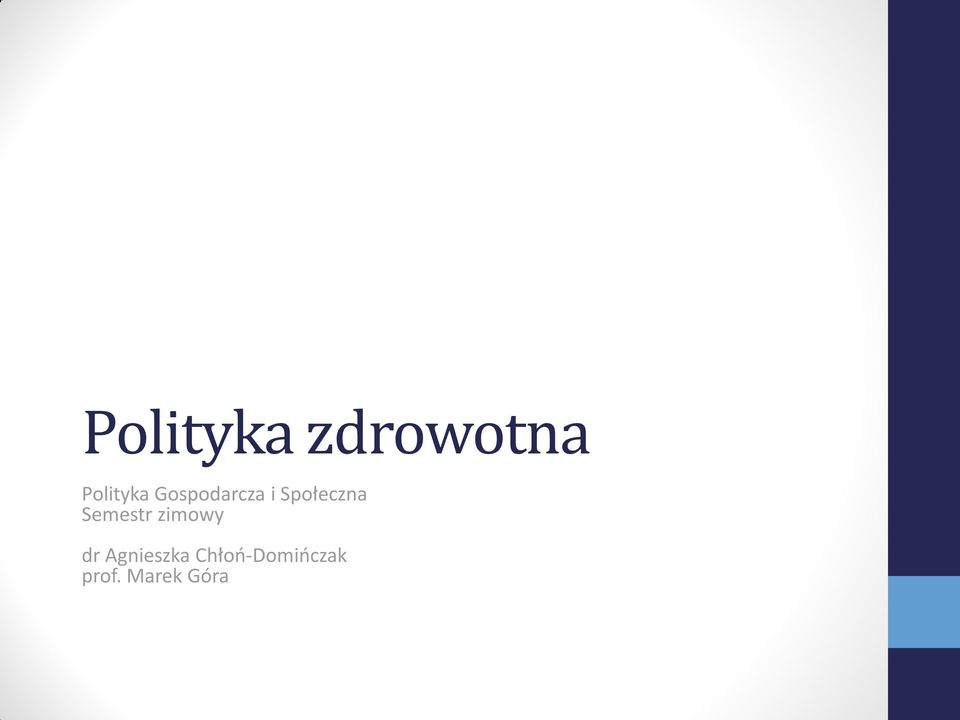 Semestr zimowy dr Agnieszka