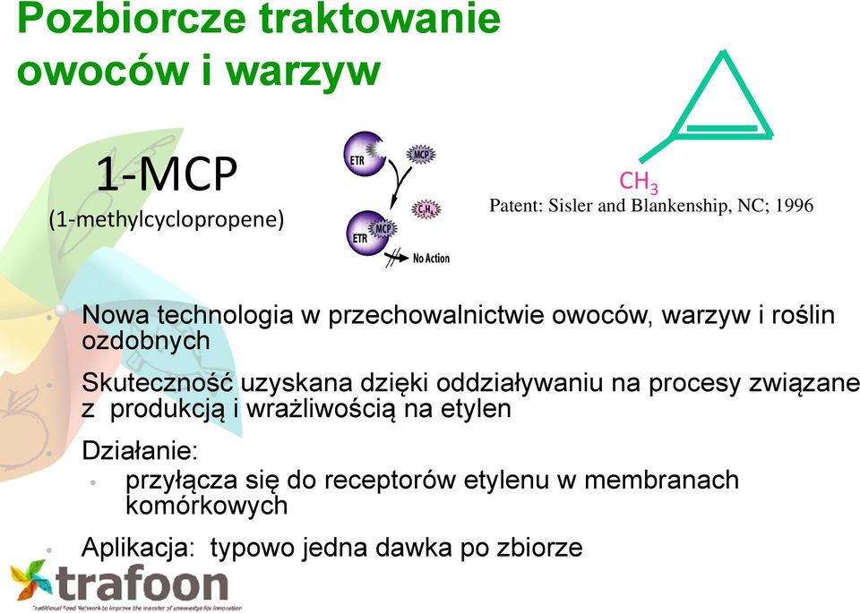 Skuteczność uzyskana dzięki oddziaływaniu na procesy związane z produkcją i wrażliwością na etylen