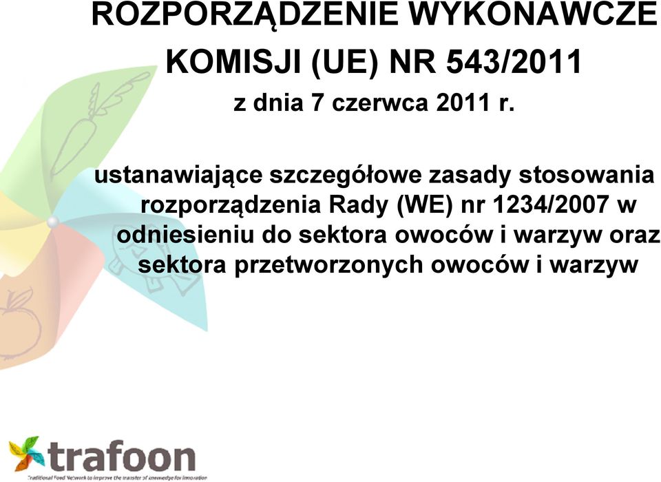 ustanawiające szczegółowe zasady stosowania rozporządzenia