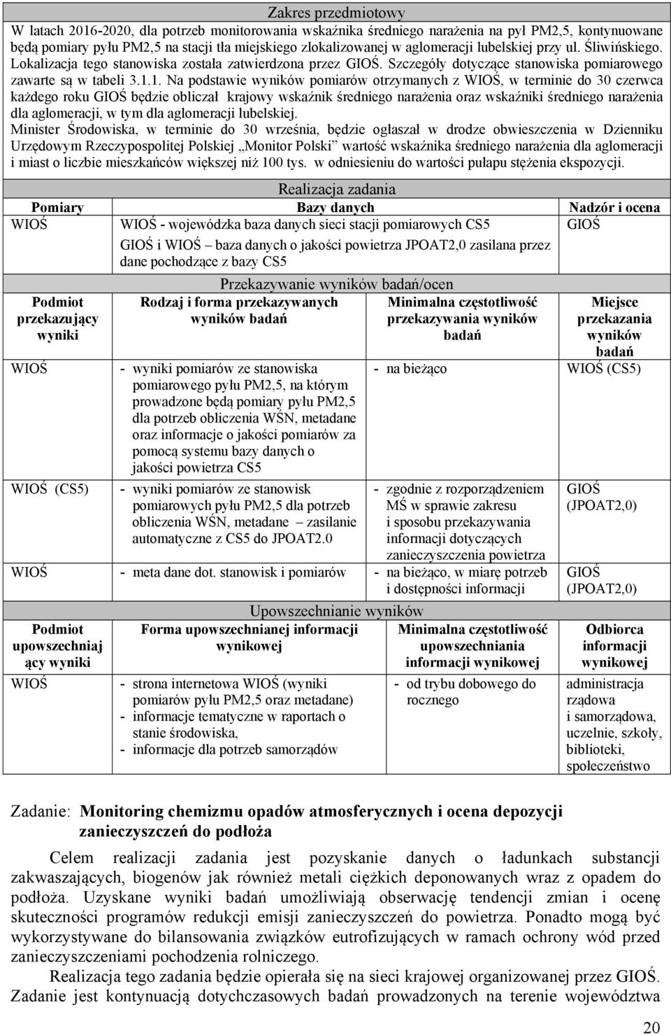 1. Na podstawie wyników pomiarów otrzymanych z WIOŚ, w terminie do 30 czerwca każdego roku GIOŚ będzie obliczał krajowy wskaźnik średniego narażenia oraz wskaźniki średniego narażenia dla