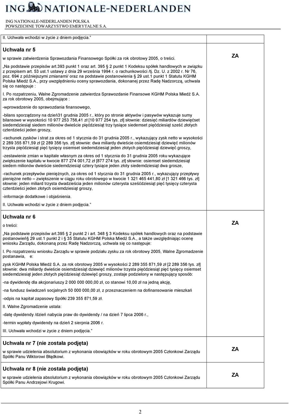 694 z późniejszymi zmianami/ oraz na podstawie postanowienia 29 ust.1 punkt 1 Statutu KGHM Polska Miedź S.A.