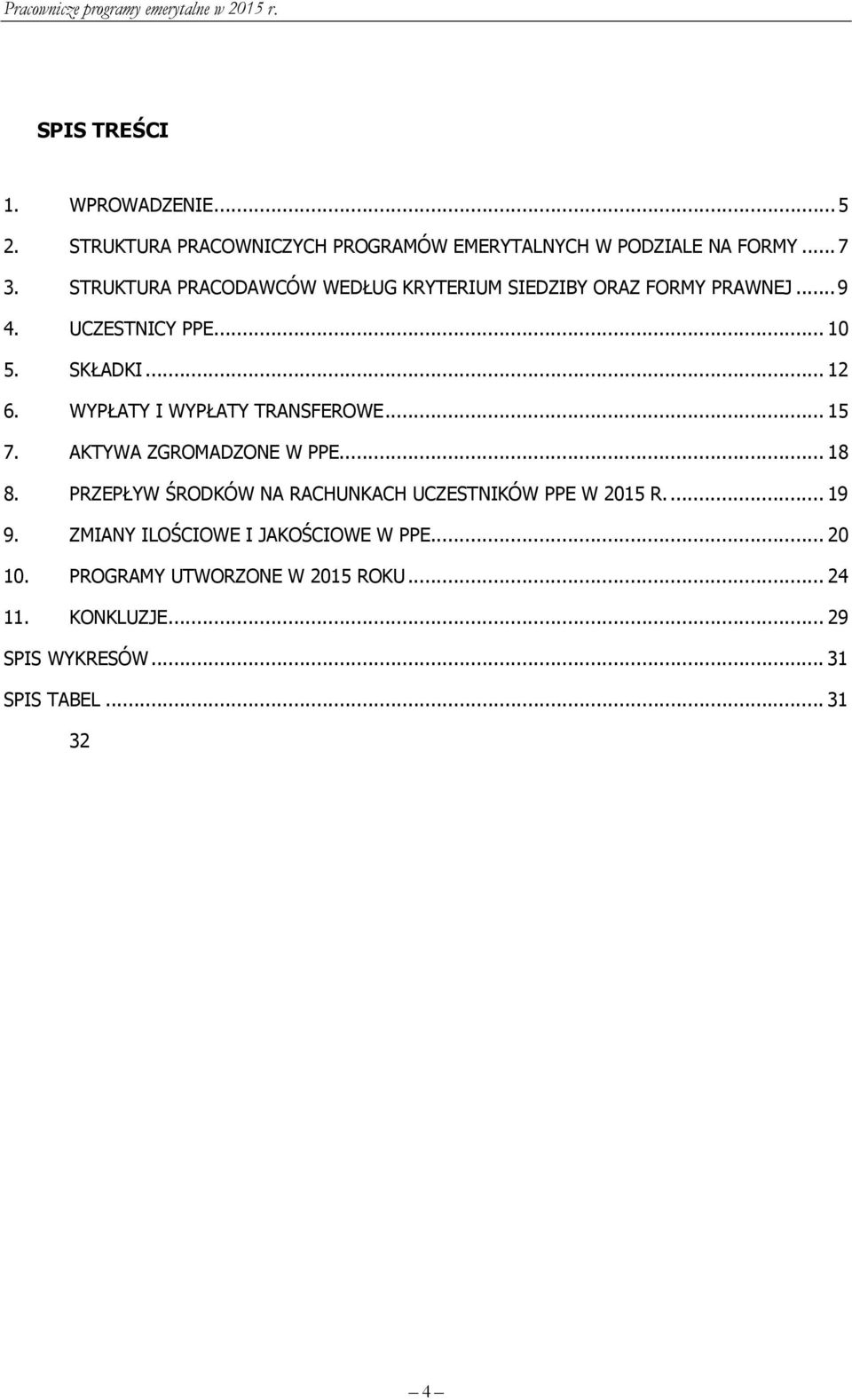 WYPŁATY I WYPŁATY TRANSFEROWE... 15 7. AKTYWA ZGROMADZONE W PPE... 18 8.