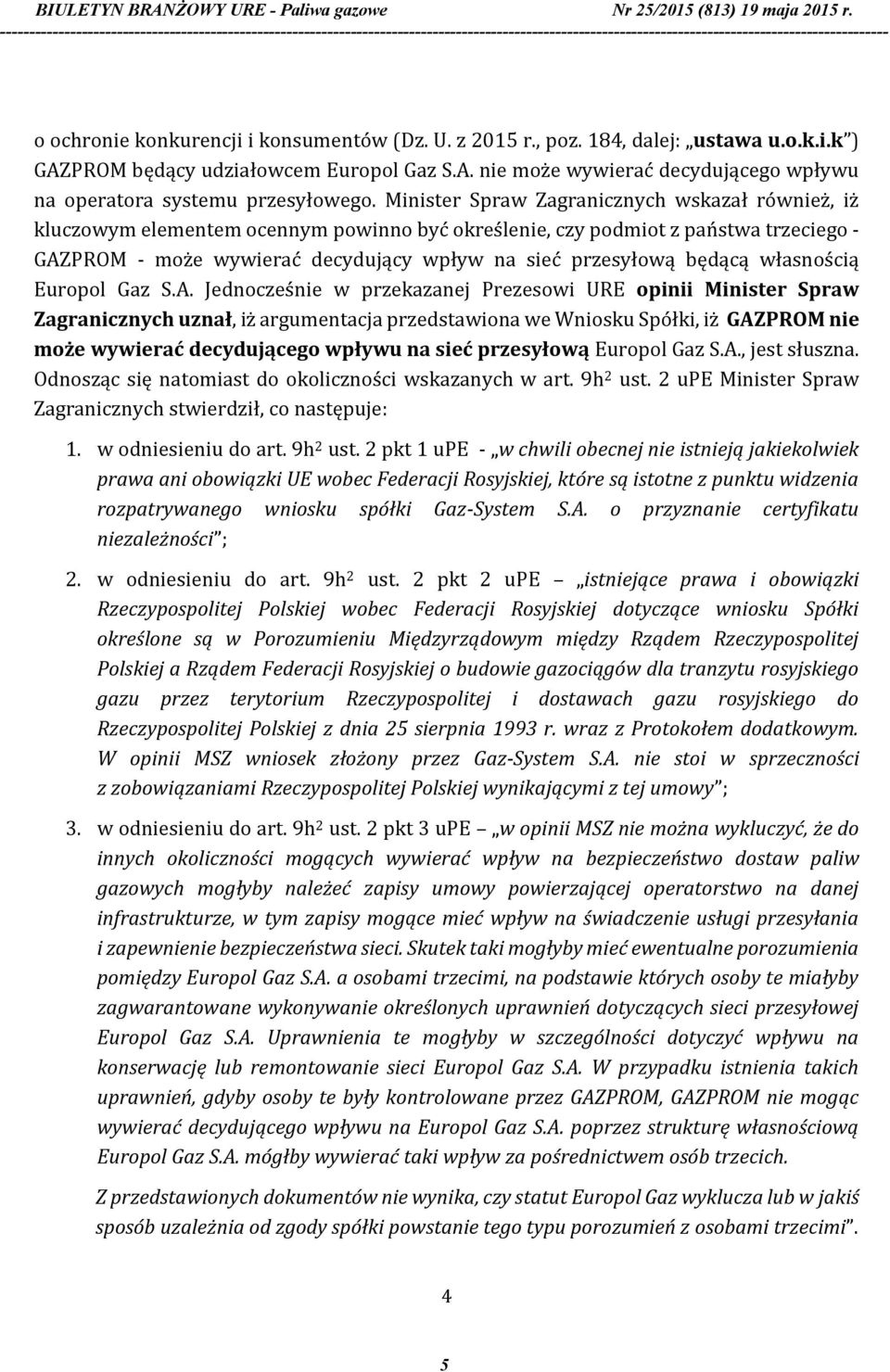 będącą własnością Europol Gaz S.A.