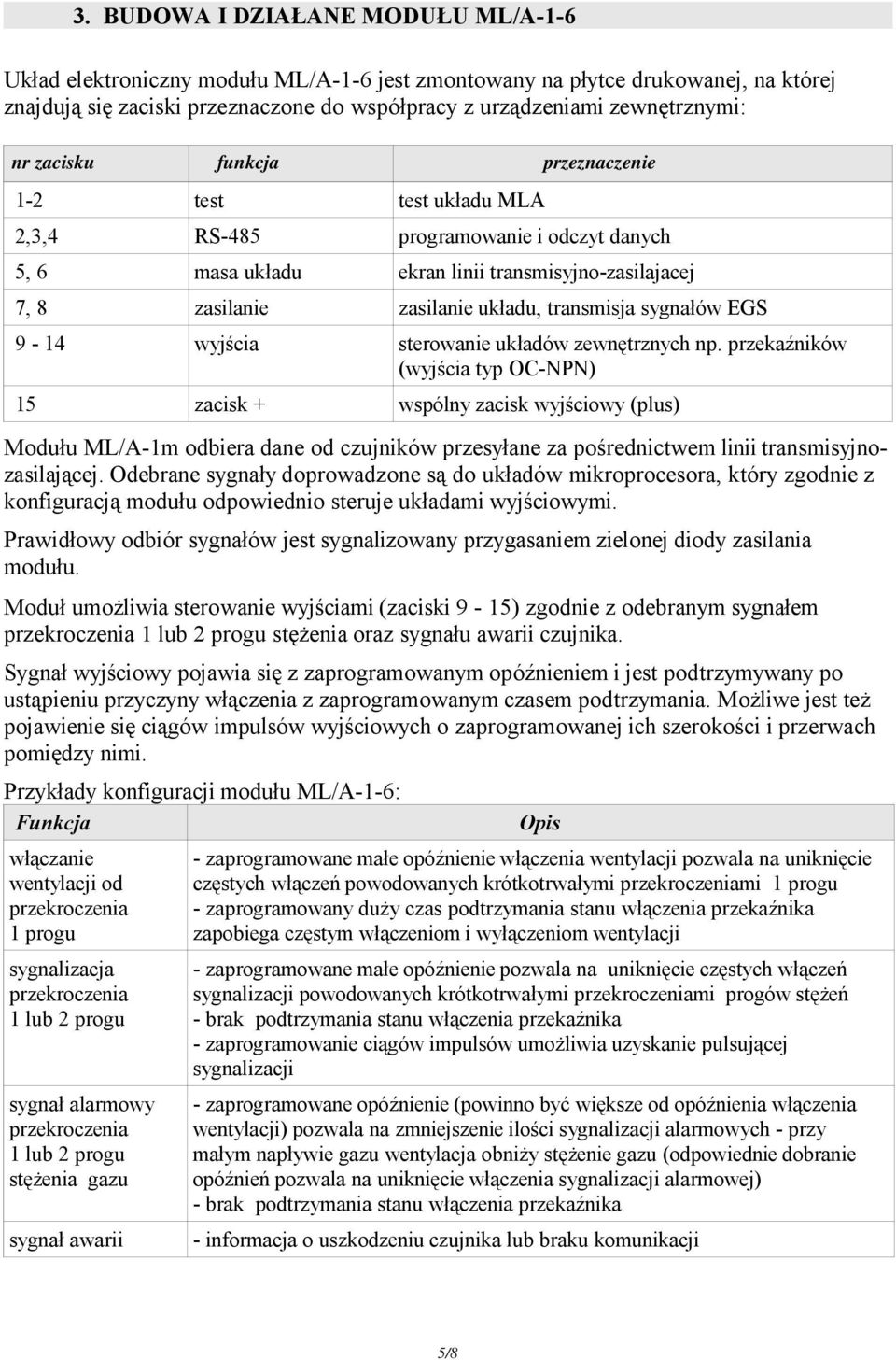 sygnałów EGS 9-14 wyjścia sterowanie układów zewnętrznych np.