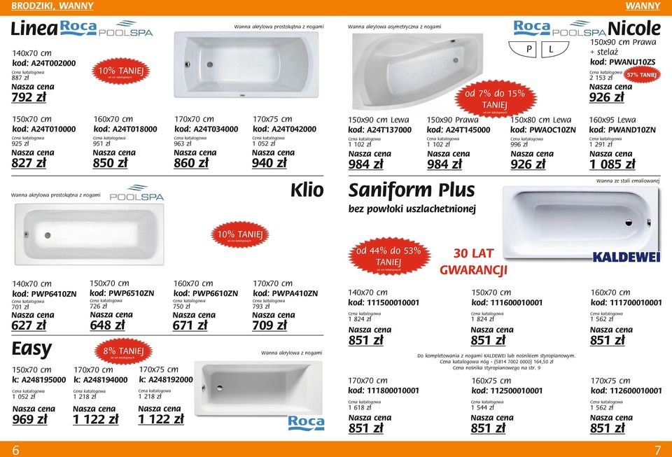 cm kod: A24T034000 170x75 cm kod: A24T042000 150x90 cm Lewa kod: A24T137000 150x90 Prawa kod: A24T145000 150x80 cm Lewa kod: PWAOC10ZN 160x95 Lewa kod: PWAND10ZN 925 zł 951 zł 827 zł 963 zł 850 zł 1
