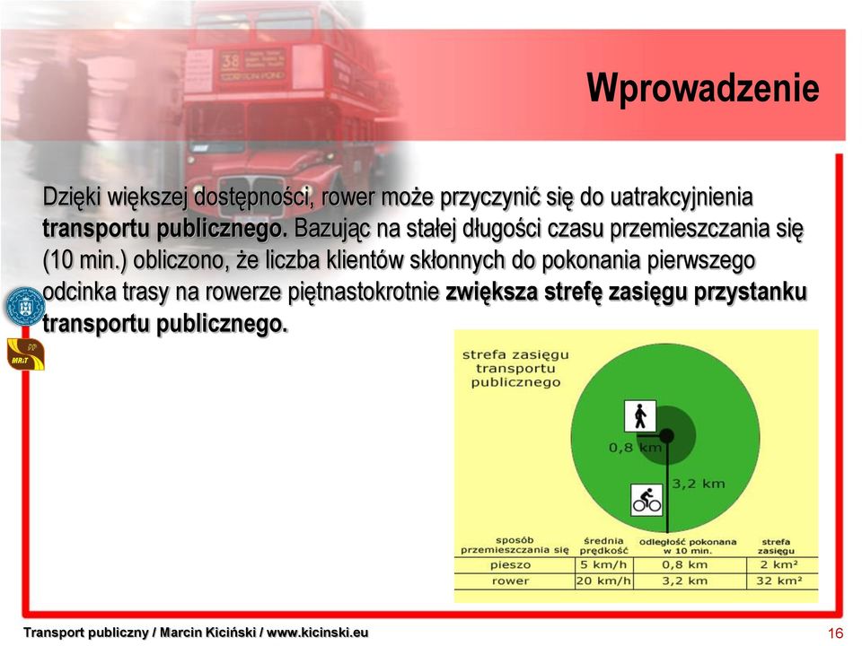 Bazując na stałej długości czasu przemieszczania się (10 min.
