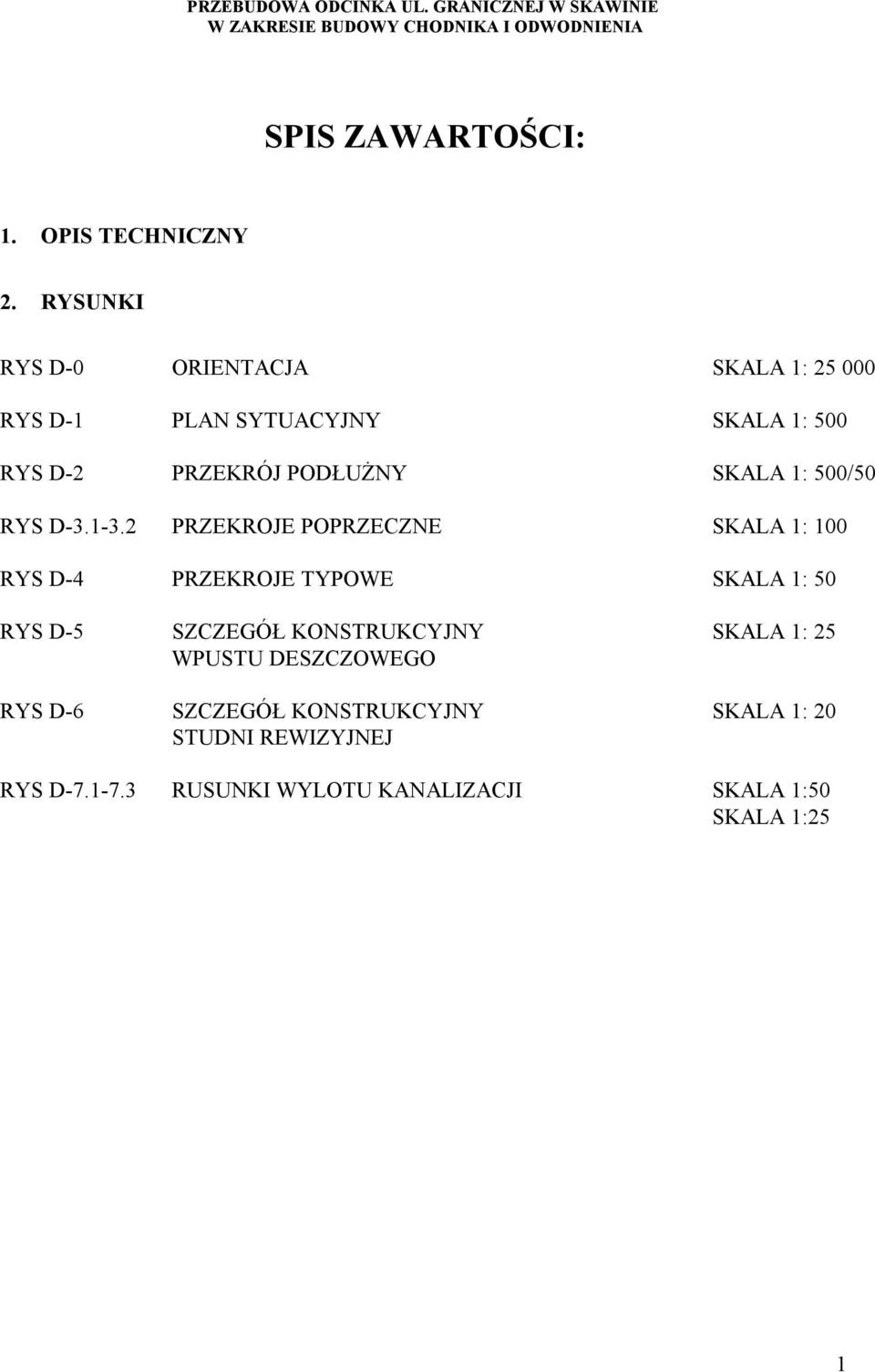 SKALA 1: 500/50 RYS D-3.1-3.