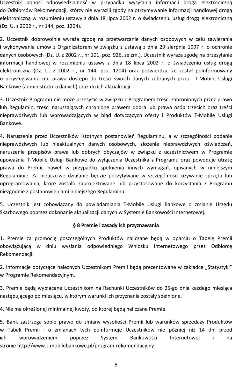 02 r. o świadczeniu usług drogą elektroniczną (Dz. U. z 20