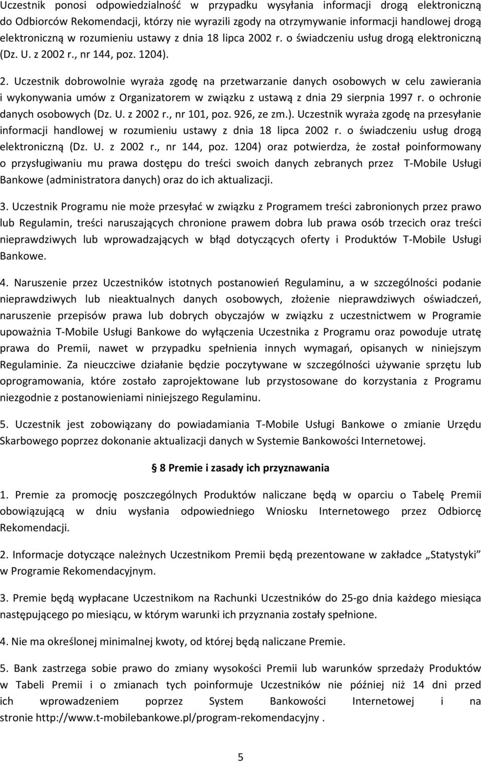 02 r. o świadczeniu usług drogą elektroniczną (Dz. U. z 20