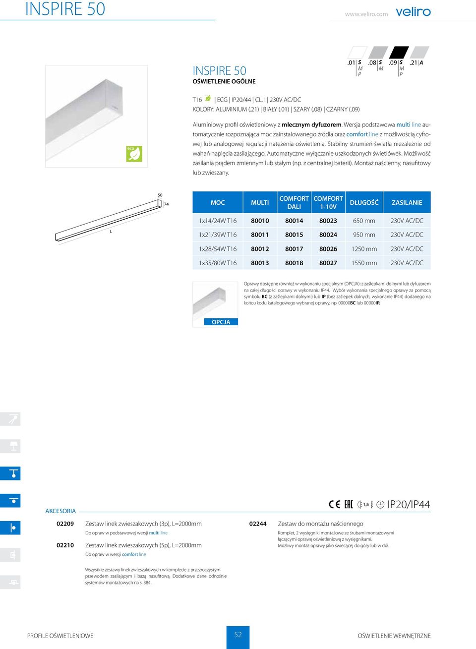 Wersja podstawowa multi line automatycznie rozpoznająca moc zainstalowanego źródła oraz comfort line z możliwością cyfrowej lub analogowej regulacji natężenia oświetlenia.