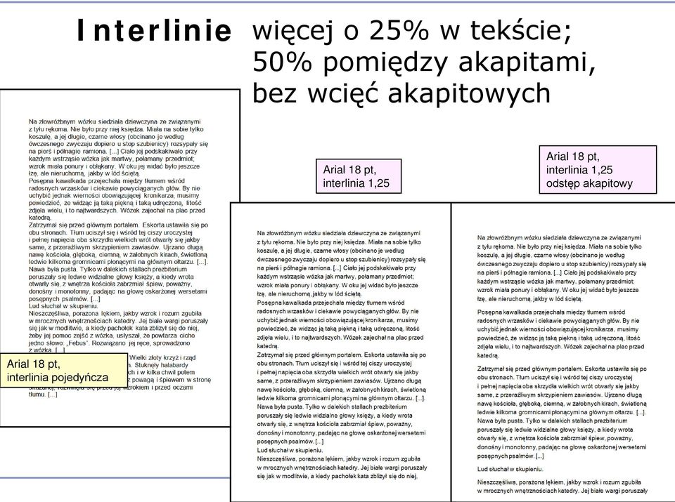 interlinia 1,25 Arial 18 pt, interlinia 1,25