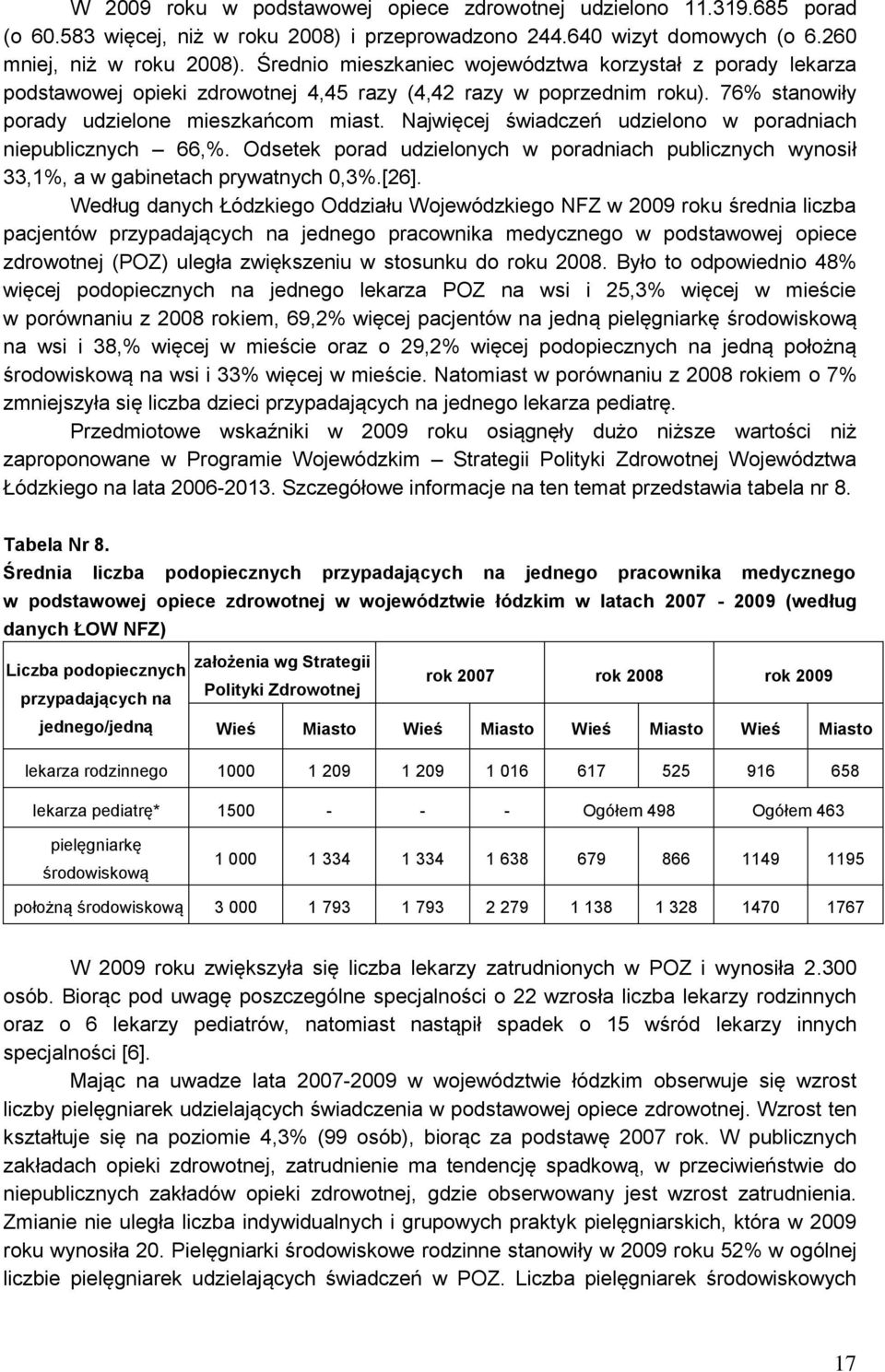 Najwięcej świadczeń udzielono w poradniach niepublicznych 66,%. Odsetek porad udzielonych w poradniach publicznych wynosił 33,1%, a w gabinetach prywatnych 0,3%.[26].