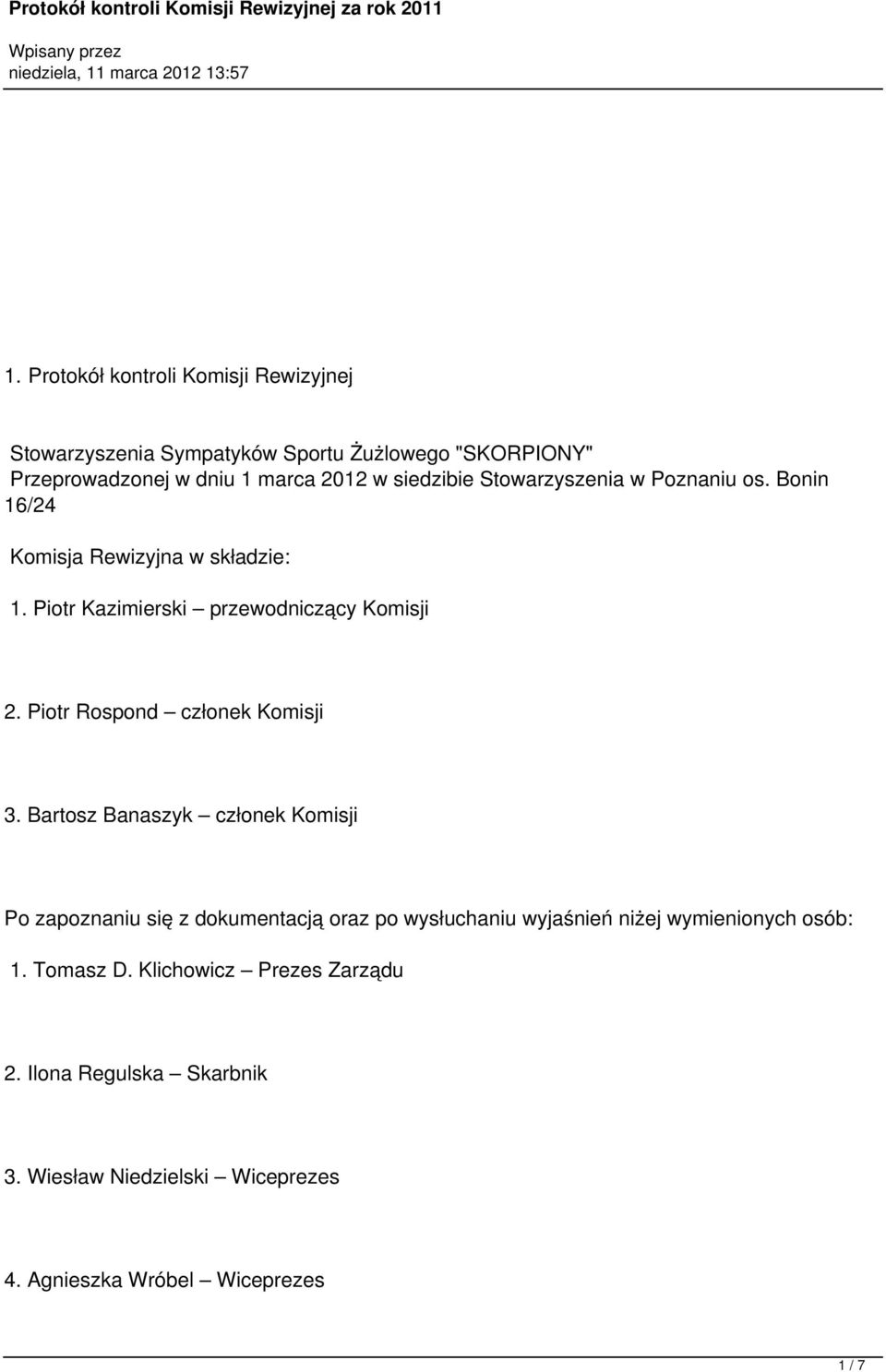 Piotr Rospond członek Komisji 3.