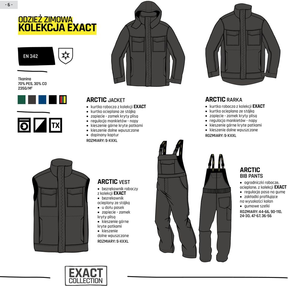 napy kieszenie górne kryte patkami kieszenie dolne wpuszczane ARCTIC vest bezrękawnik roboczy z kolekcji exact bezrekawnik ocieplany ze stójką u dołu pasek zapięcie - zamek kryty plisą kieszenie