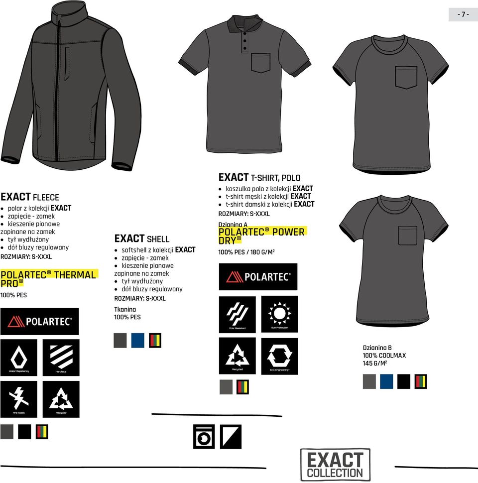 na zamek tył wydłużony dół bluzy regulowany 100% PES exact t-shirt, polo koszulka polo z kolekcji exact t-shirt męski z