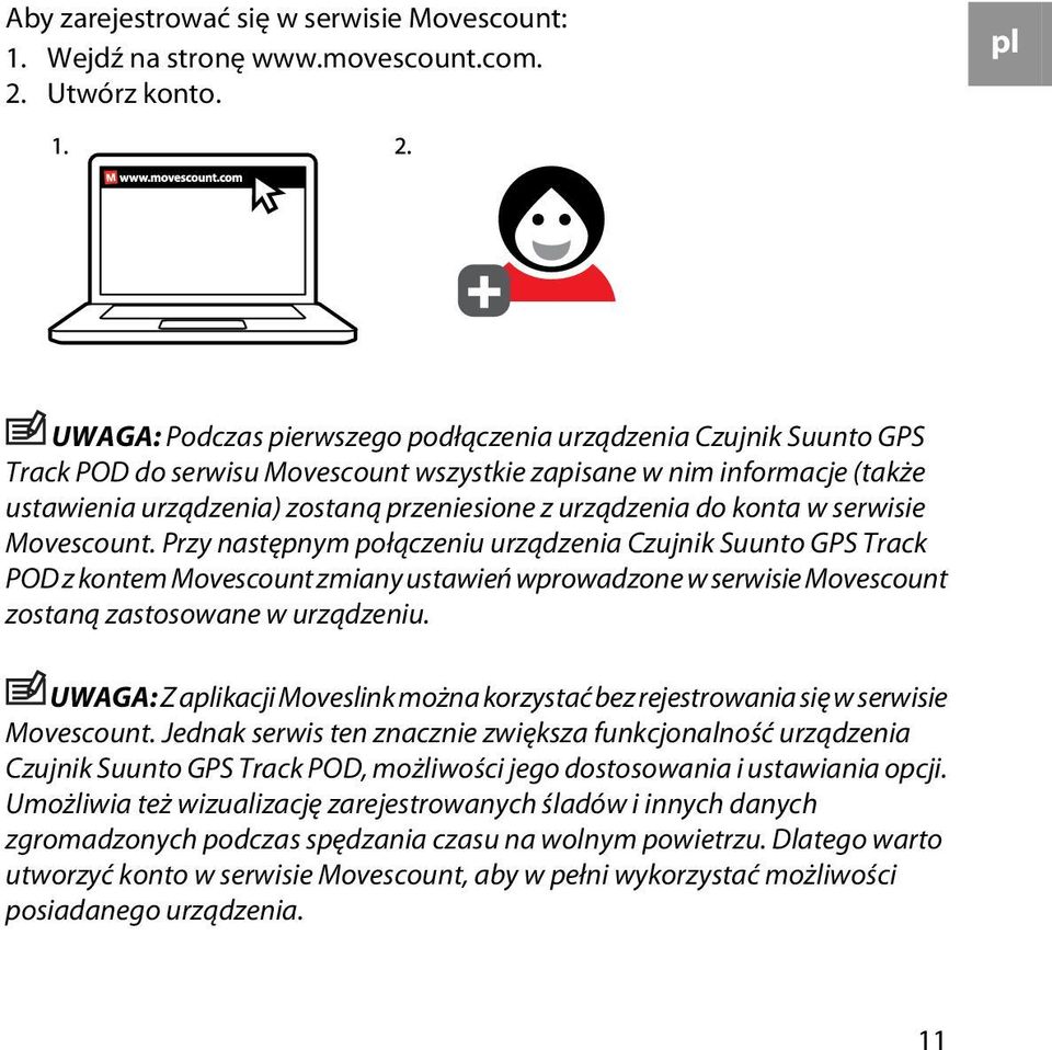 urządzenia do konta w serwisie Movescount.
