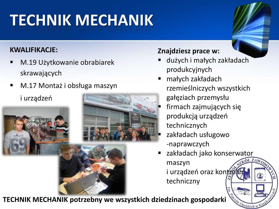 rzemieślniczych wszystkich gałęziach przemysłu firmach zajmujących się produkcją urządzeń technicznych zakładach
