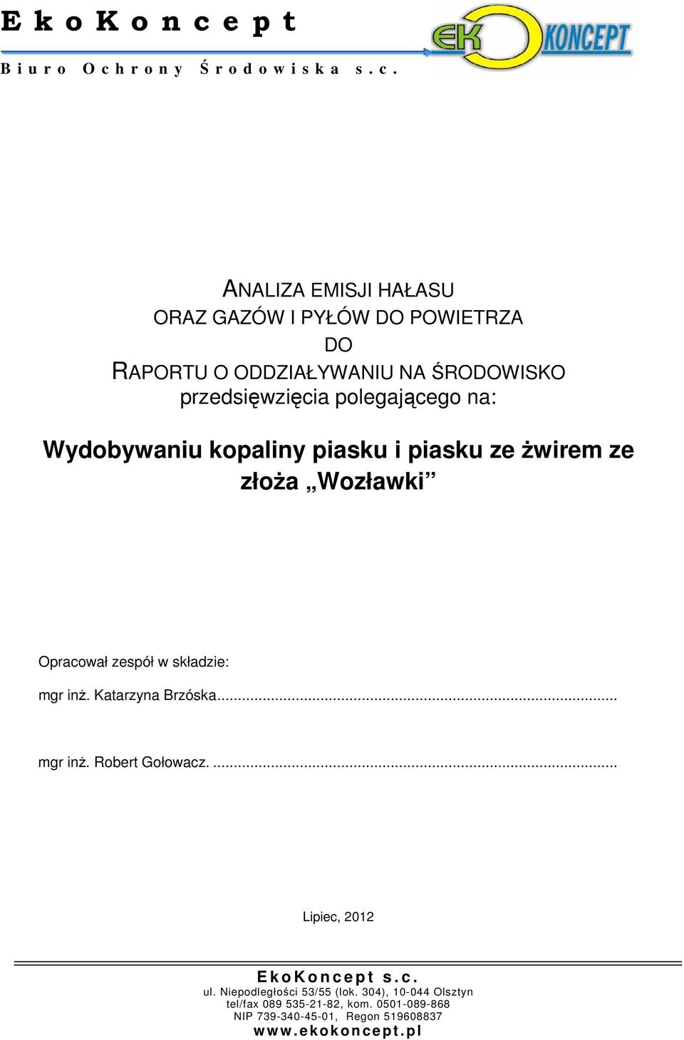 h r o n y Ś r o d o w i s k a s. c.