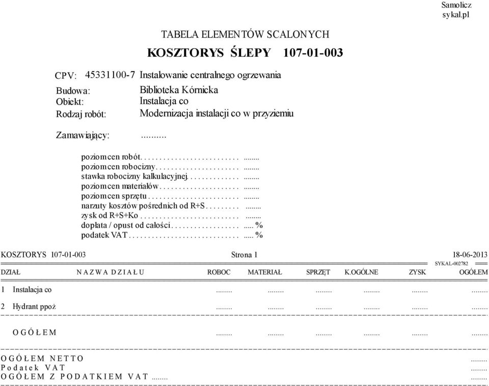 . dopłata.../.. opust... od... całości podatek... VAT.... %.