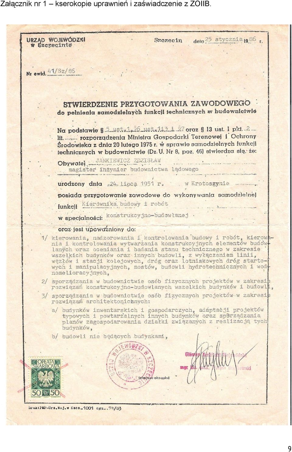 uprawnień i