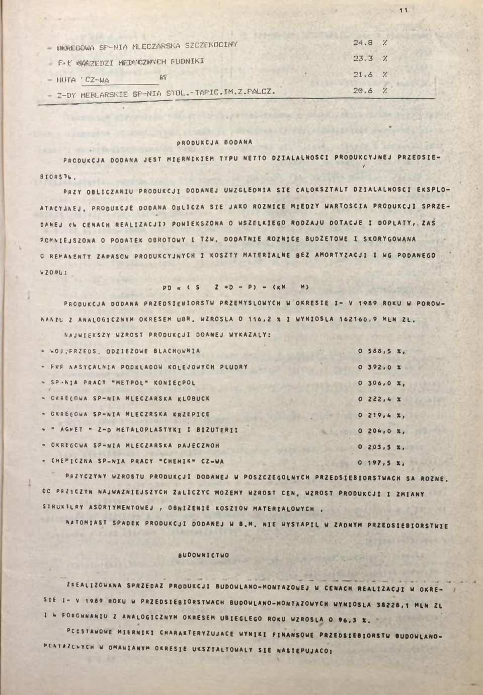 produkcje dodana o b l c z a s e jako różnce m ed zy warosca pro du kcj s p r z e danej (W CENACH REALZACJ) POWĘKSZONA O WSZELKEGO RODZAJU DOTACJE DOPŁATY, ZAS POMNEJSZONA O PODATEK OBROTOWY TZW.