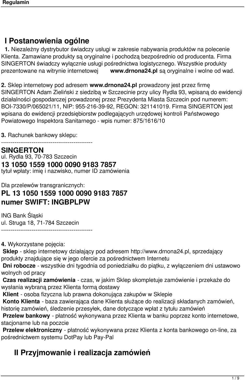 Sklep internetowy pod adresem www.drnona24.