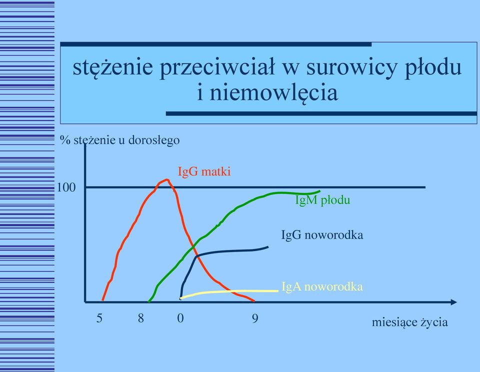 100 IgG matki IgM płodu IgG noworodka