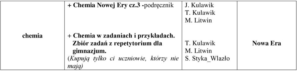 Litwin chemia + Chemia w zadaniach i
