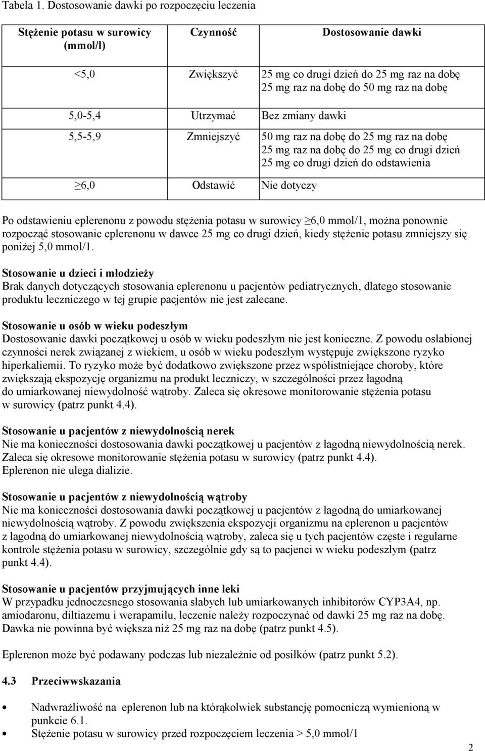 dobę 5,0-5,4 Utrzymać Bez zmiany dawki 5,5-5,9 Zmniejszyć 50 mg raz na dobę do 25 mg raz na dobę 25 mg raz na dobę do 25 mg co drugi dzień 25 mg co drugi dzień do odstawienia 6,0 Odstawić Nie dotyczy