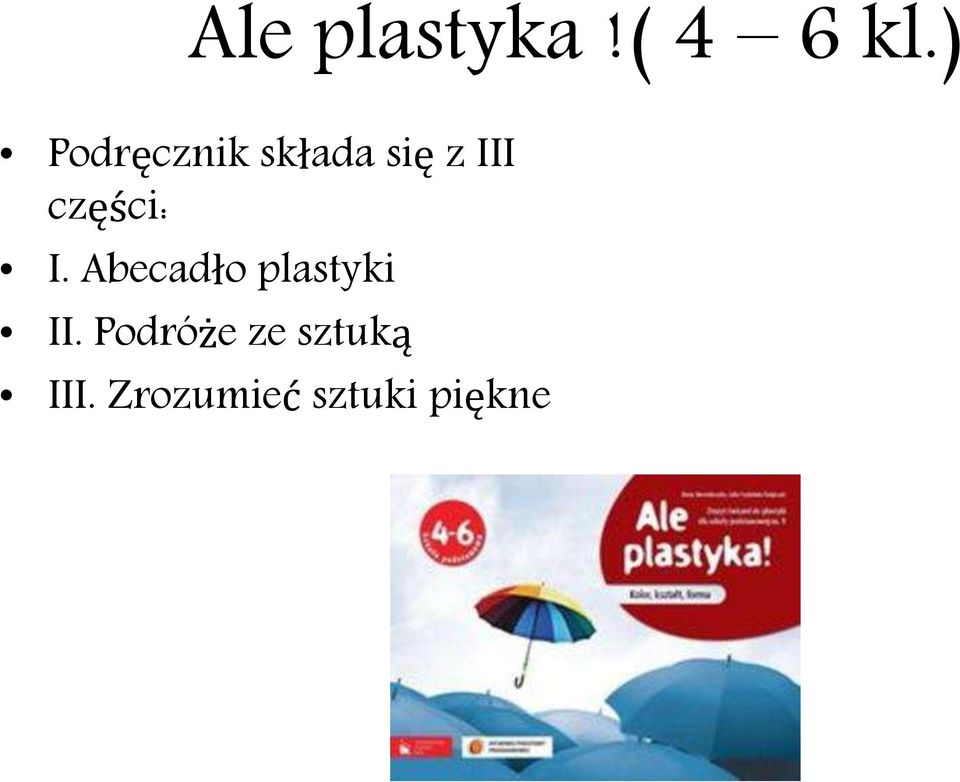 części: I. Abecadło plastyki II.