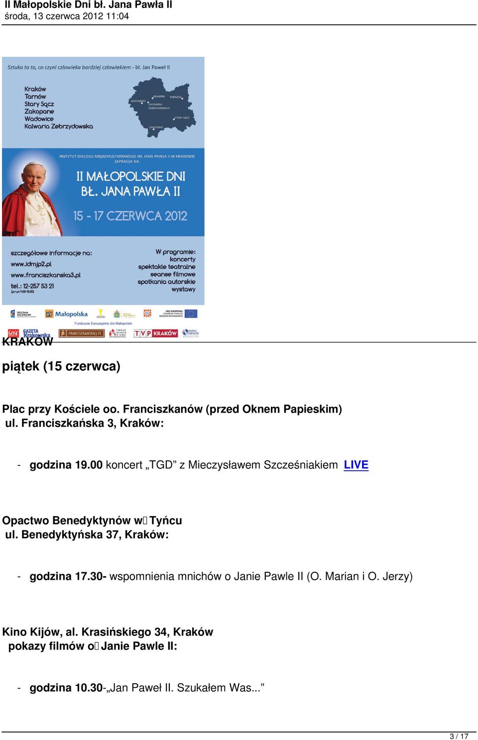 00 koncert TGD z Mieczysławem Szcześniakiem LIVE Opactwo Benedyktynów w Tyńcu ul.