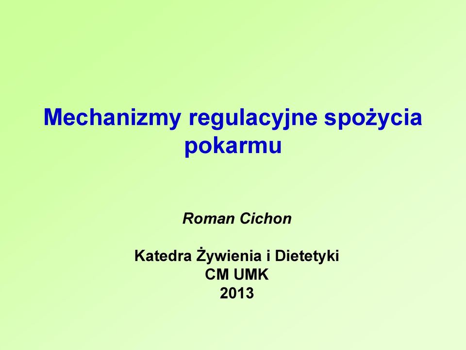Cichon Katedra Żywienia
