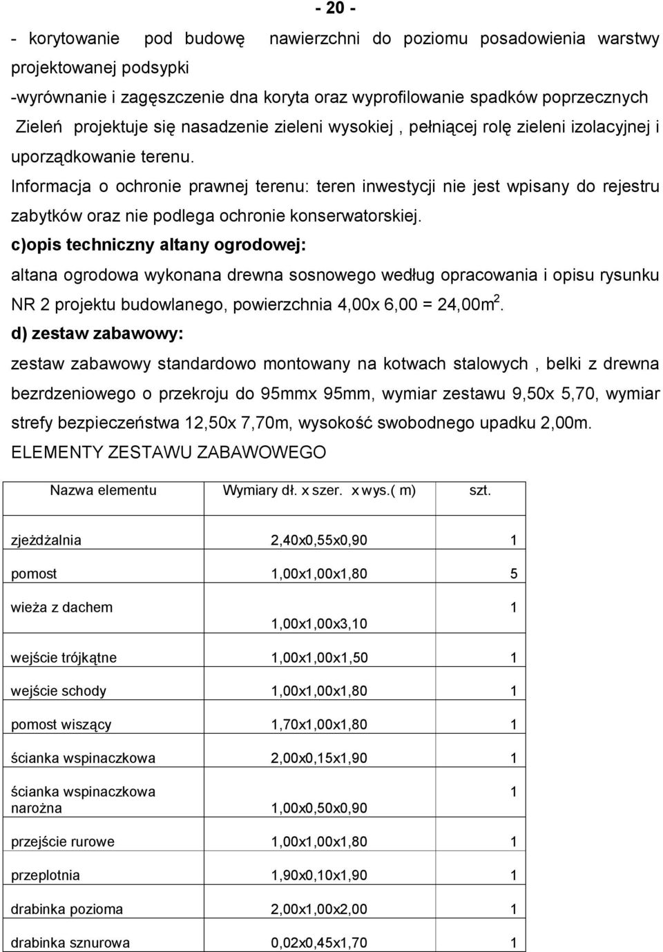 Informacja o ochronie prawnej terenu: teren inwestycji nie jest wpisany do rejestru zabytków oraz nie podlega ochronie konserwatorskiej.