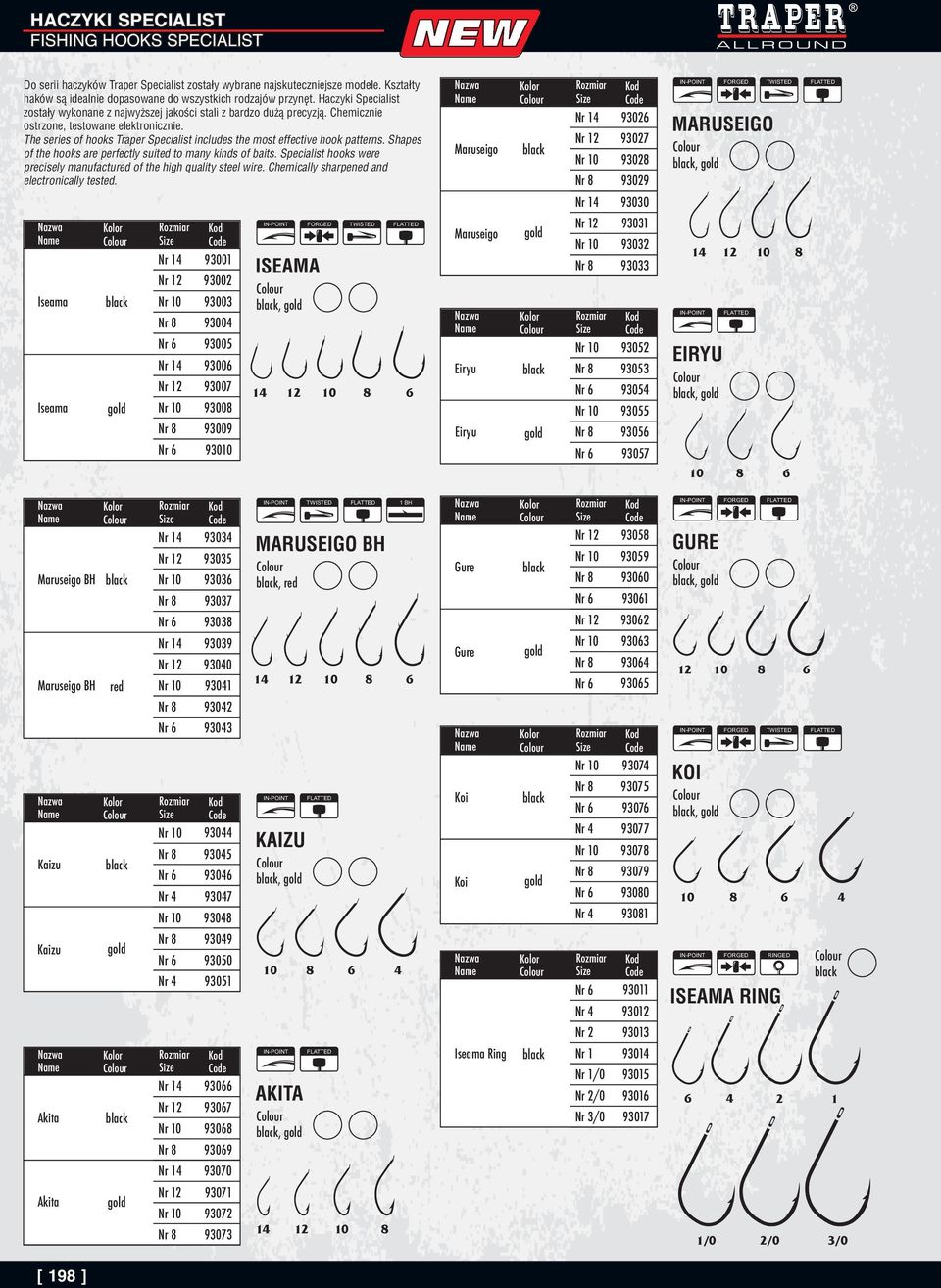 The series of hooks Traper Specialist includes the most effective hook patterns. Shapes of the hooks are perfectly suited to many kinds of baits.