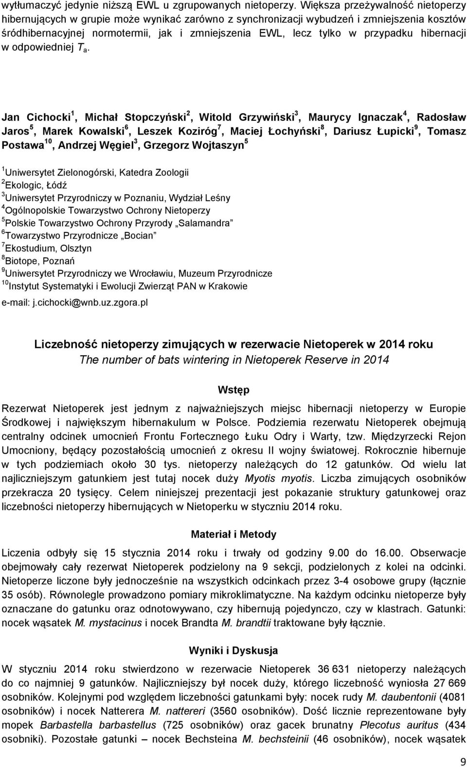 przypadku hibernacji w odpowiedniej T a.