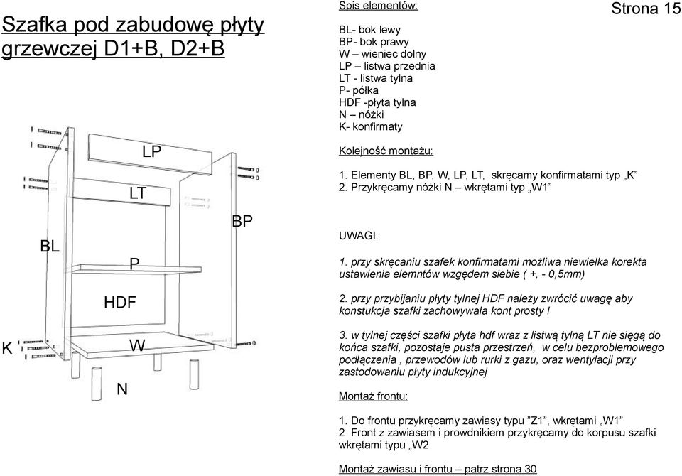 w tylnej części szafki płyta hdf wraz z listwą tylną LT nie sięgą do końca szafki, pozostaje pusta przestrzeń, w celu bezproblemowego podłączenia, przewodów lub rurki z gazu,