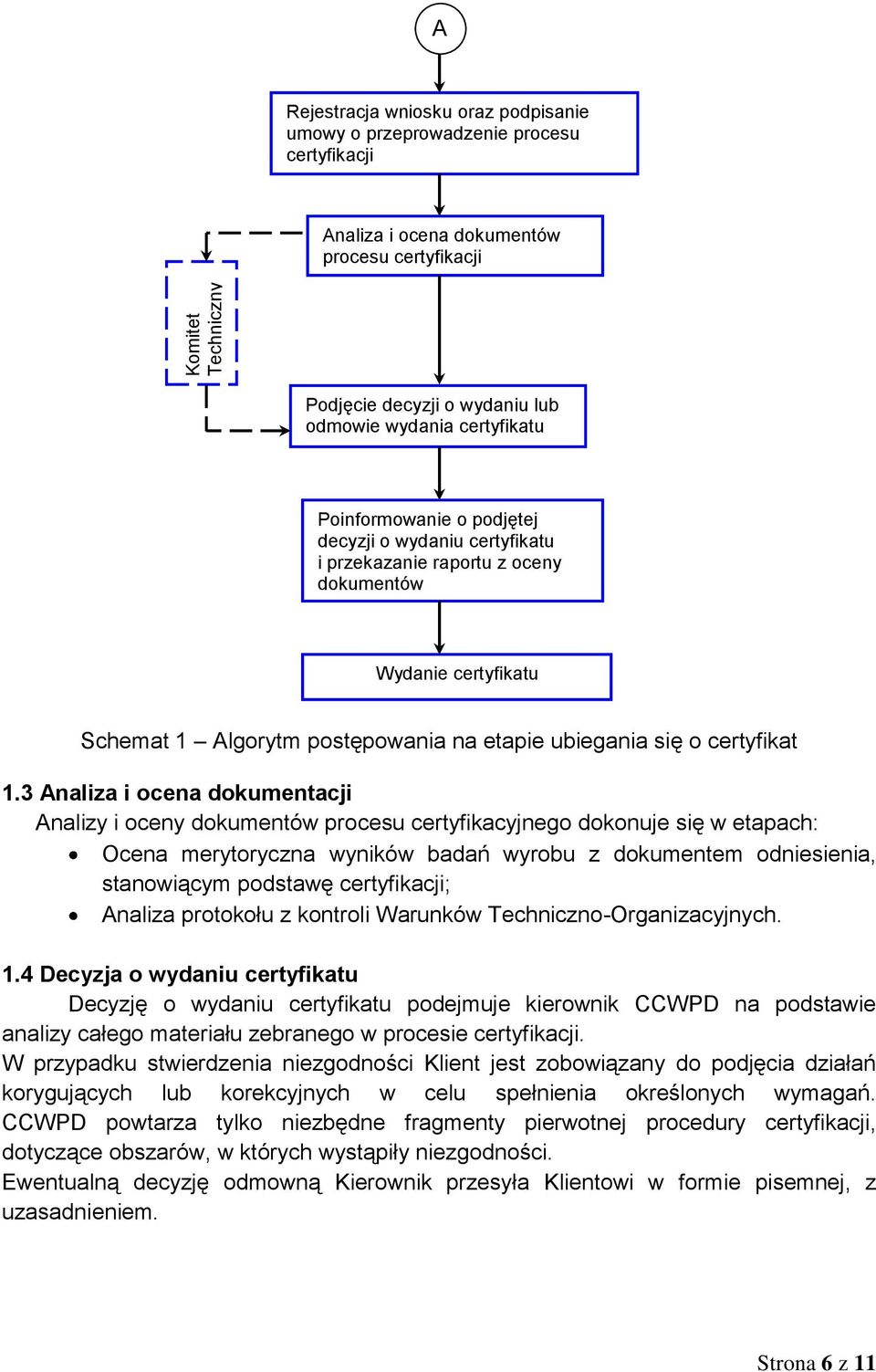 3 Analiza i ocena dokumentacji Analizy i oceny dokumentów procesu certyfikacyjnego dokonuje się w etapach: Ocena merytoryczna wyników badań wyrobu z dokumentem odniesienia, stanowiącym podstawę