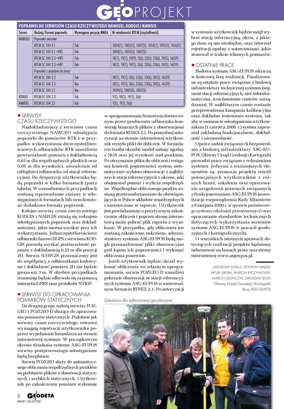 3 +VRS Tak 18(1), 19(1), 59(9), 3(6), 22(6), 23(6), 24(5), 16(59) RTCM SC 104 2.3 +FKP Tak 18(1), 19(1), 59(1), 3(6), 22(6), 23(6), 24(5), 16(59) Poprawki z pojedynczej stacji RTCM SC 104 2.